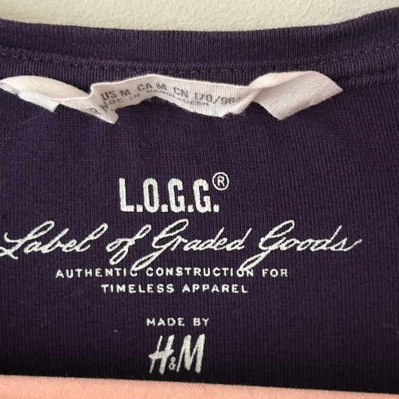 LOGG H&M 100% Cotton Purple Crewneck Long Sleeve Tee - Picture 15 of 16